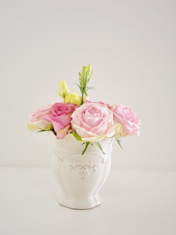 Grapevine Embossed Vase White