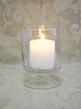 Glass Candle Holder Footed